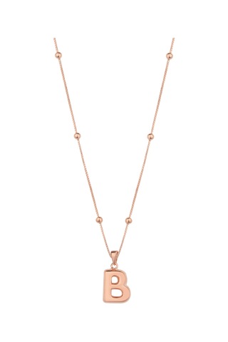 Taşsız Gümüş Tombul Harf - B Harfi Rose Gold