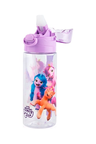 My Little Pony Kız Çocuk 500 Ml Pipetli Plastik Matara Suluk - Mor Kapak