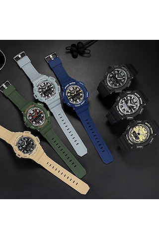 Sones Skmeı 2115 Çok İşlevli Erkek Açık Hava 30m Su Geçirmez Ay Fazı Kuvars Saat Altın