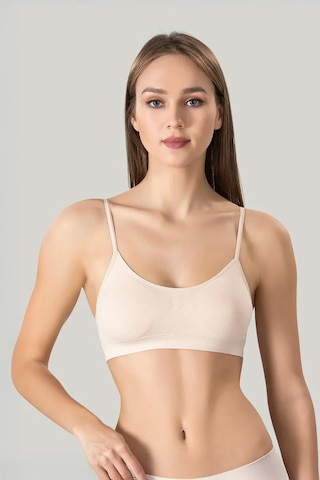 İkikareshop Kadın Ince Askılı Pedli Büstiyer Yarım Atlet Sütyen 3lü Set. Çok Renkli