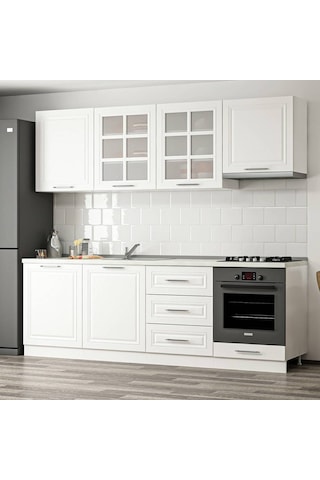 Minar 240 Cm Mebran C Mutfak Dolabı Beyaz 240-Mcb1 Beyaz