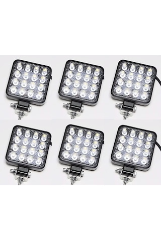 6'Lu Kare Çalışma Lambası Kalın Kasa 28 Mm 8-110 Volt 6500k