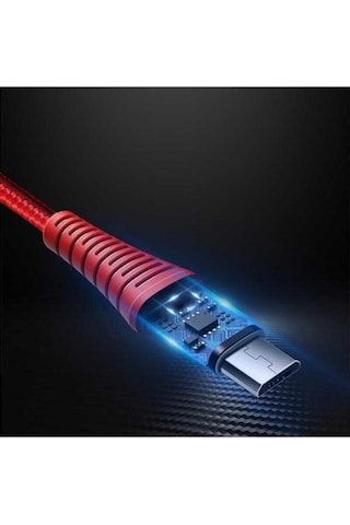 Rock Space Z9 Hi-tensile 120 Cm. 5v/2a Max. Micro Usb Şarj Ve Data Aktarım Kablosu Kırmızı