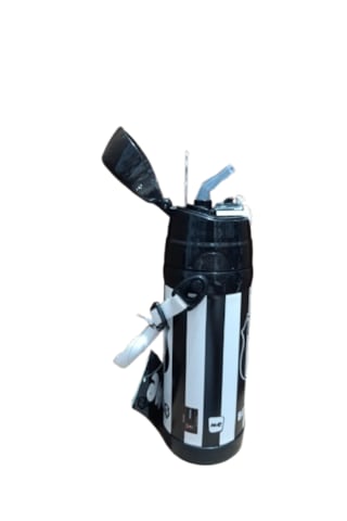 Ersev 30004 Beşiktaş Çubuklu Lisanslı Çelik Termos Pipetli 350 Ml 304 Numaralı Çelikten İmal Edilmiştir. Beyaz - Siyah