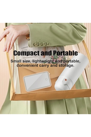 Geeksen Taşınabilir Led Aydınlatmalı Dokunmatik Makyaj Aynası - 3 Işık Modu, 360 Dönebilir, Usb Şarjlı Pembe Kırmızı