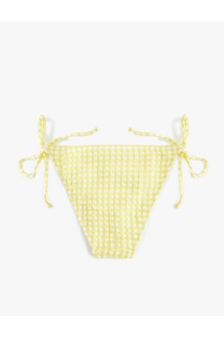Koton İpli Pötikareli Bikini Altı Sarı Ekose 5sak00214mm Sarı Ekoseli