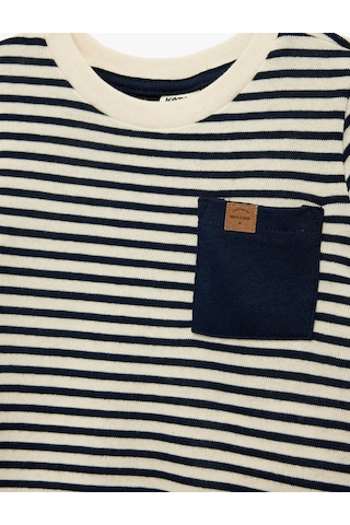 Koton Cep Detaylı Lacivert Erkek Bebek T-shirt 6smb10091tk Lacivert