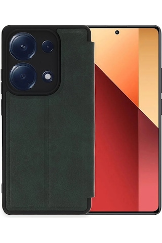 Newface Xiaomi Redmi Note 13 Pro 4g Kılıf Flip Cover - Semeglbl - 84 Koyu Yeşil