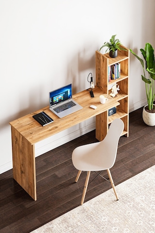 Kitaplıklı Fonksiyonel Çalışma Masası Atlantik Çam