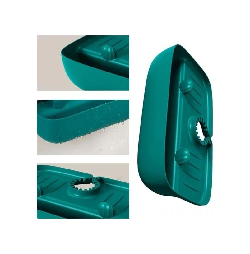 Skycity Mutfak/banyo Silikon Lavabo Organizer: Fıçya Saçma Koruması, Su Akışı Sistemi, Sprey/şampuan Tutucu - Yeşil Yeşim Rengi Yeşil