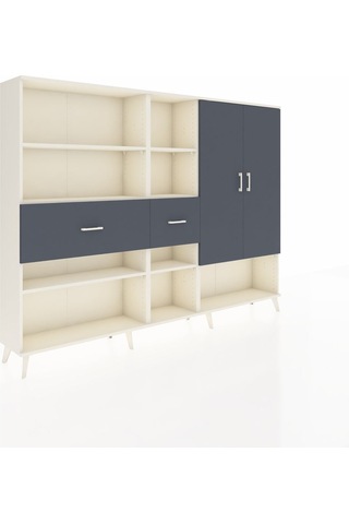 Arges Dolap 10 Raflı 2 Çekmeceli 2 Kapaklı 220x30x163 Aytaşı-antr Aytaşı-antrasit