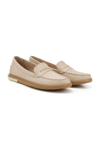 Gönderi(R) Gönderi R Bej Antik Rok Hakiki Deri Comfort Loafer Bej