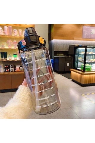Büyük Kapasiteli Sızdırmaz Taşınabilir Su Şişesi 2000 Ml - Siyah