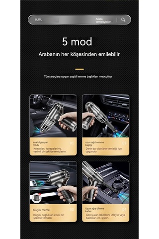 Arabaya Özel Elektrikli Süpürge Kablosuz Yeşil