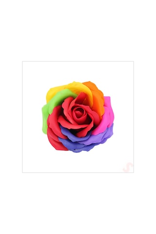 Yapay Çiçek, Gökkuşağı 7 / 8 Cm Sabun Gül Kafası - 1 Adet