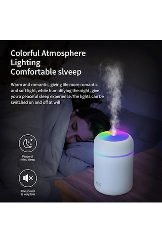 Led Işıklı Mini Ortam Oda Hava Nemlendirici Taşınabilir Buhar Makinesi Usb Ile Çalışabilir"-990