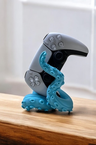 Ps4/ps5 Uyumlu Konsol Standı Kol Tutucu Stand Joystick Standı 3d Baskı Ahtapot Şeklinde Mavi
