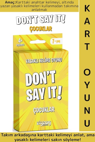 Eğitici Konsantrasyon Dikkat Zeka Gelişimi Eğlenceli Vakit Geçirme Kart Oyunu Don't Say It-çocuklar