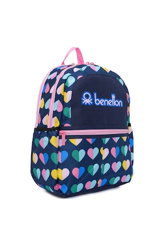 United Colors Of Benetton Unıted Colors Of Benetton Kız Çocuk Mini Kalp Desenli Sırt Çantası 13026 Std / Lacivert Lacivert