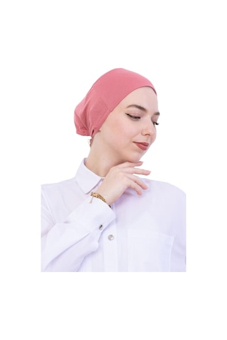 Modish Group Pratik Bone Pamuklu Tesettür İç Bone, Başörtüsü İçin Hazır Viskon Şapka, Namaz Günlük Kullanım İçin Gül Kurusu