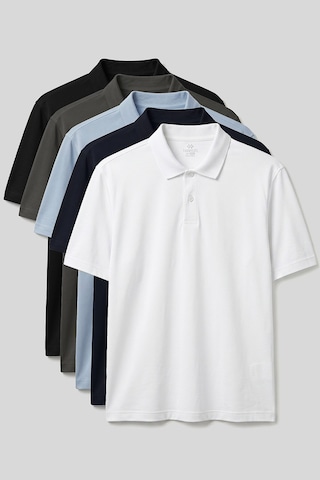 Tommy Life Polo Yaka Büyük Beden 5li Paket Erkek T-shirt - 88511 Renkli