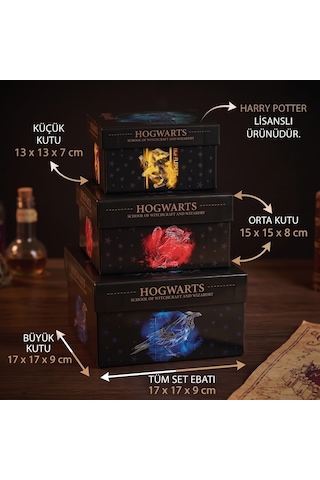 Bakgelal Harry Potter Hogwarts Lisanslı Dekoratif Saklama Kutusu Hogwarts Constellation Takımyıldızı Tasarımlı - 9018982248960
