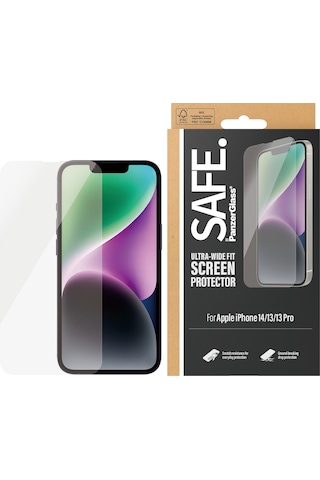 Safe. By Panzerglass Apple Uyumlu iPhone 14 13 13 Pro Ultra-wide Fit Tam Koruma Çerçeve Aparatlı Ekran Koruyucu