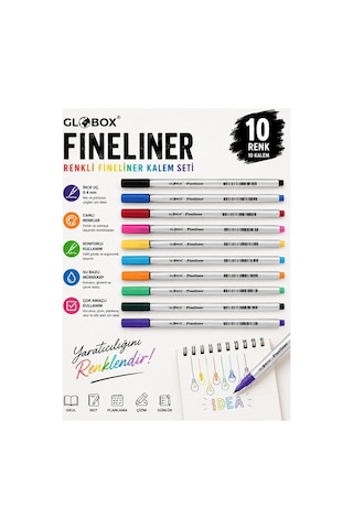 Globox Fineliner Kalem 10 Lu Pp Kutu 3240