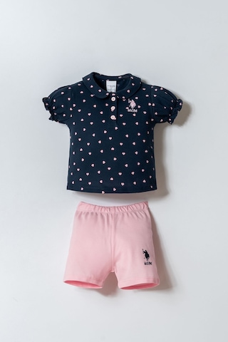 U.s. Polo Assn. Kız Bebek Lacivert Şort Takım Lacivert