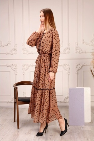 Aymeravm - Desenli Büyük Beden Kadın Elbise - Çuha0607Ga