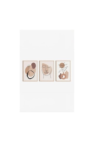Gerçek Ahşap Çerçeveli 3 Parça 3d Poster Tablo Seti 0240-keçe-şekilli-48cm