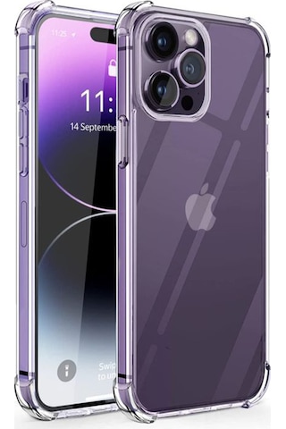 Apple Uyumlu iPhone 14 Promax Kapak Şeffaf Airbag Köşe Korumalı Antishock Silikon Kılıf