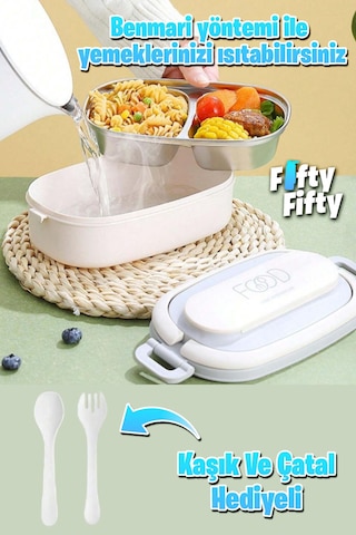 Vagonlife 1140 Ml 2 Kat Paslanmaz Çelik Çorba Kaseli Bento Lunch Box Yeni Nesil Sefer Tası -fflbox10403 Bej