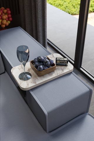 Yan Sehpa Ayarlanabilir Tepsi Dikdörtgen Dekoratif Modern Yatay Dikey Koltuk Sehpası Efes Beyaz Mermer Desen