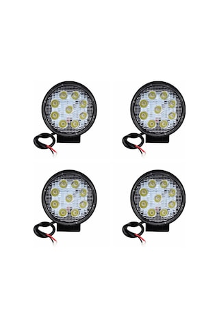 Off Road Sis Farı 4 Lü Set 9 Led Yuvarlak Çalışma Lambası 4 Adet