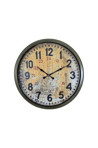 Eskitme Nostaljik Tasarım 52 Cm Metal Duvar Saati Çok Renkli