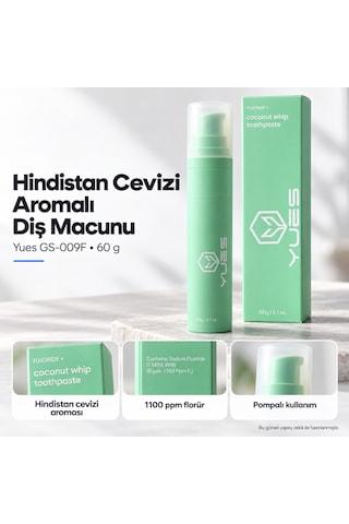 Yues Hindistan Cevizi Aromalı Florürlü Pompalı Diş Macunu 60 G Beyazlatma