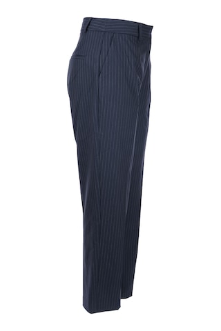 Unique Mode Minimalist Çizgili Midi Kadın Pantolon - Yüksek Bel Lacivert