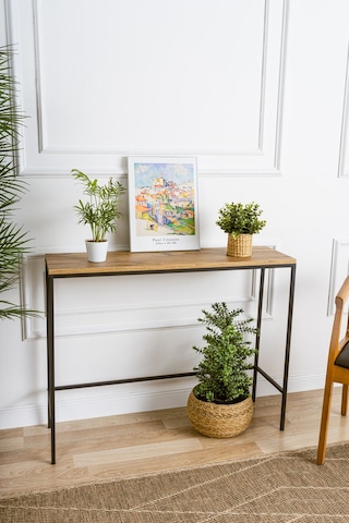 Canvas Meşe Metal Dresuar Siyah
