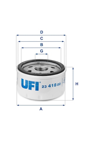 Ufı Ufi Yağ Filtresi Alfa Romeo Fiat Ford Lancia Opel Renault Suzuki 23.418.00