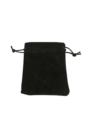 Süet & Kadife Duble Kese Siyah 10 Adet 9x12 Cm Takı, Altın Kesesi İpli & Büzgülü