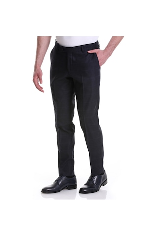 Hatemoğlu Lacivert Slim Fit Yandan Cepli Kareli Flanel Kumaş Pantolon 29141024a002 784 Lacivert