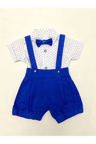 Minaz Baby Mavi Papyonlu Üçlü Takım Mavi