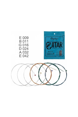 Orphee Rx15-C Renkli 09-42 Elektro Gitar Tel Seti-Pena