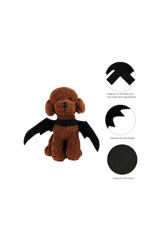 Vkemall Kedi Yarası Kanatlı Kostümü - Siyah L Beden - Felt Malzeme - Halloween, Parti Ve Fotoğraf Çekimleri İçin