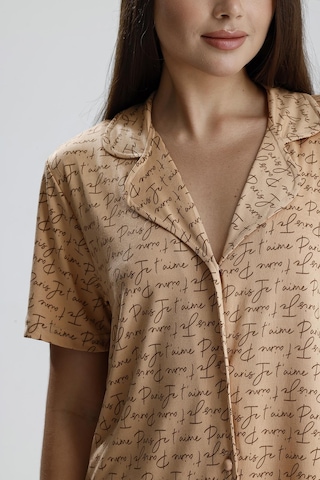 Kompedan Kadın Önden Düğmeli Pijama Takım Latte Paris Latte Paris