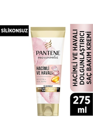 Pantene Silikonsuz Hacim Veren Dolgunlaştırıcı Biotin + Gülsuyu Saç Bakım Kremi 275 ML