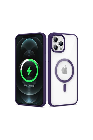 Zore Apple iPhone Uyumlu 12 Pro Max Kılıf Magsafe Wireless Şarj Özellikli Silikon Omsy Ege Kapak - Pembe