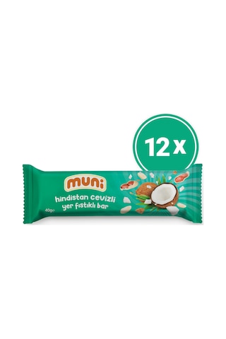 Hindistan Cevizli Yer Fıstığı Barı, 40 G X 12 Adet