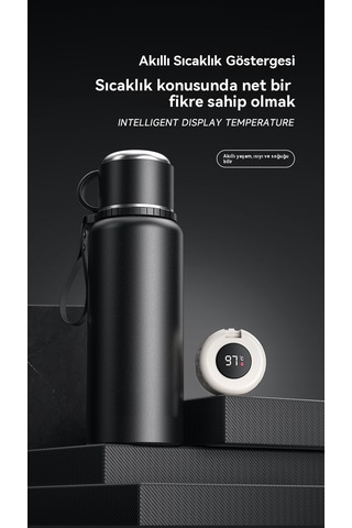 Erkekler İçin 316 Tam Çelik Termos Bardak, Akıllı 800ml Degrade